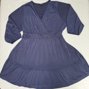 Torrid Navy Wrap Midi Dress